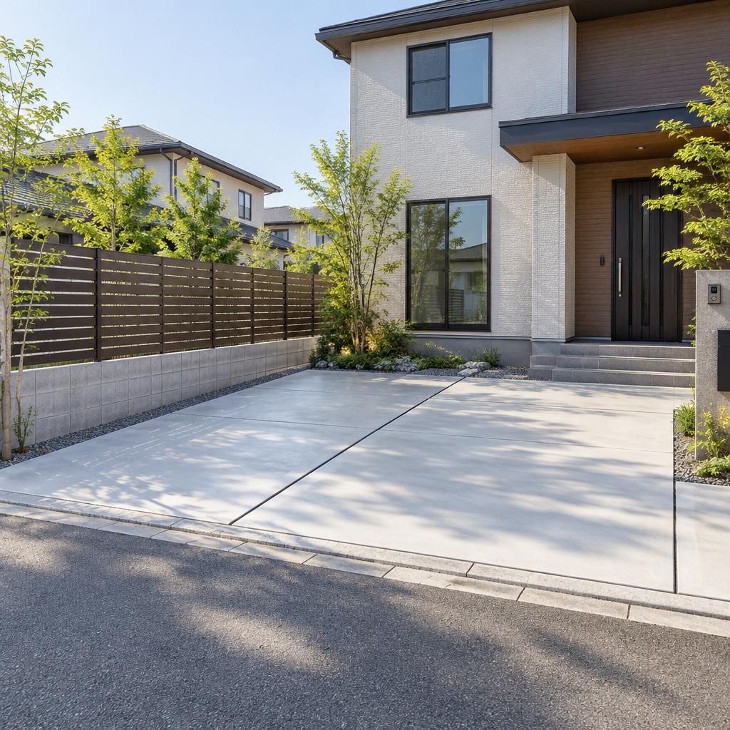 駐車場から、戸建ての印象は変わる。土間コンとフェンスで叶える、使いやすく美しい外構リフォーム